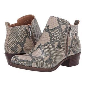 Lucky Brand Brintly Snake Print Leather Ankle Boots. Size 9.5